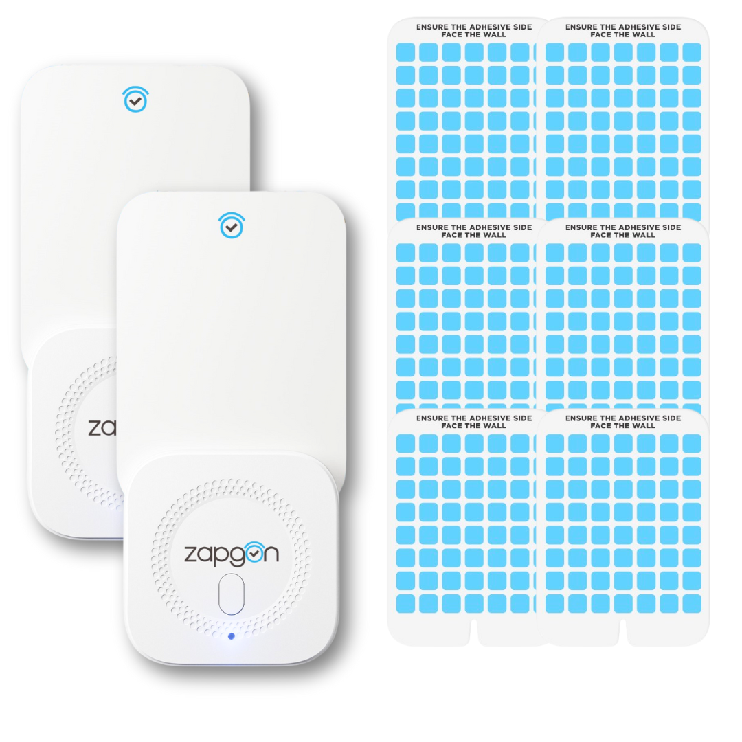 ZAPGON Indoor Fly Trap – Plug-in Fruit Fly, Moth & Gnat Catcher with Sticky Glue Cards, Non-Toxic  for Home (2 Devices + 6 Adhesive Traps)