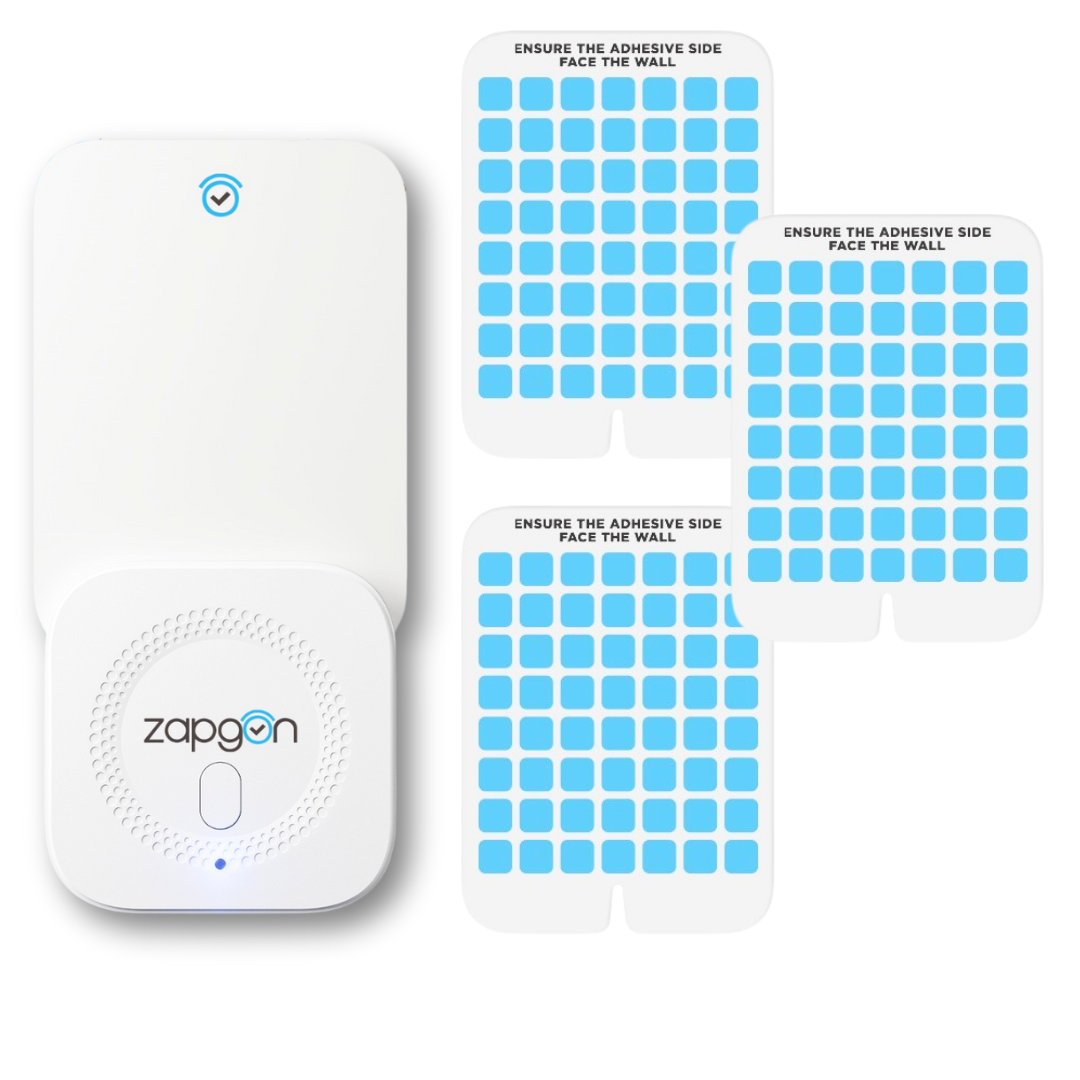 ZAPGON Indoor Fly Trap – Plug-in Fruit Fly, Moth & Gnat Catcher with Sticky Glue Cards, Non-Toxic  for Home (1 Device + 3 Adhesive Traps)